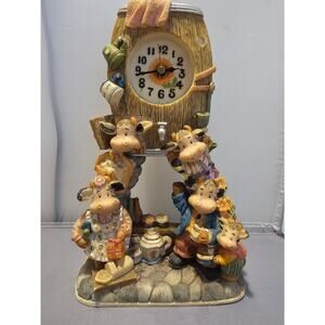 Vintage/1990's Cows Mantel/Shelf Pendulum Clock - Takehope Quartz - Parts Only